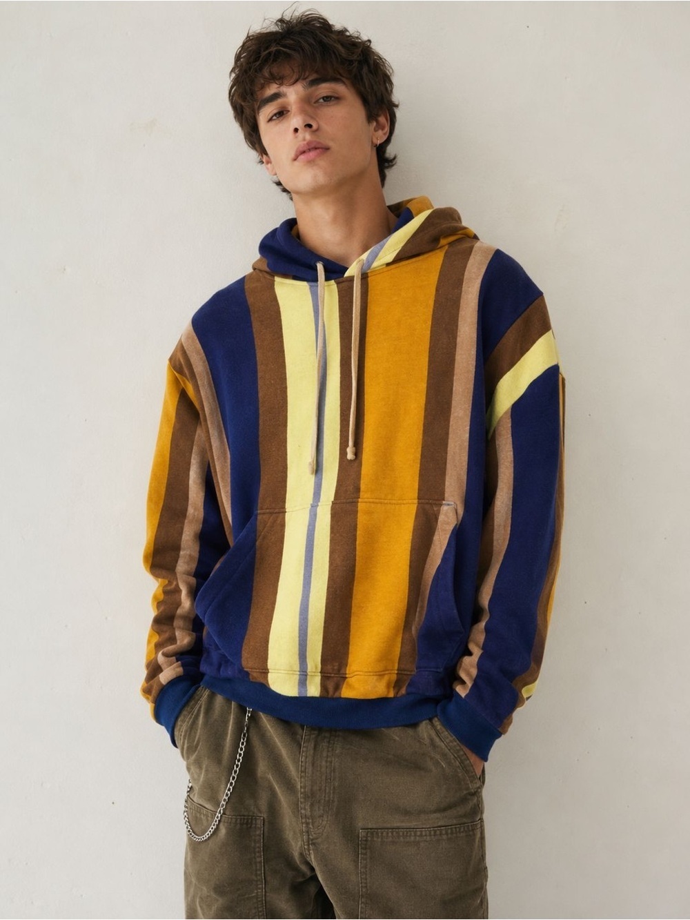 Urban Outfitters Vertical Stripe Pullover Hoodie - Size Small